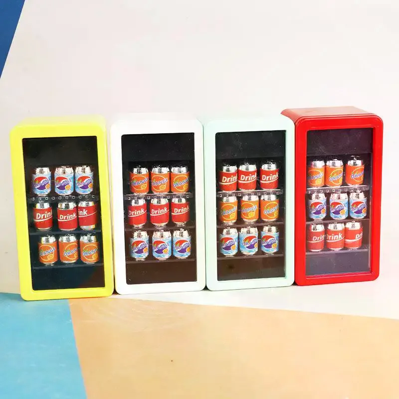 1:12 ドールハウスミニチュア冷蔵庫缶飲料飲料キャビネットモデルドールハウススーパーマーケットアクセサリーごっこ遊びおもちゃ DIY