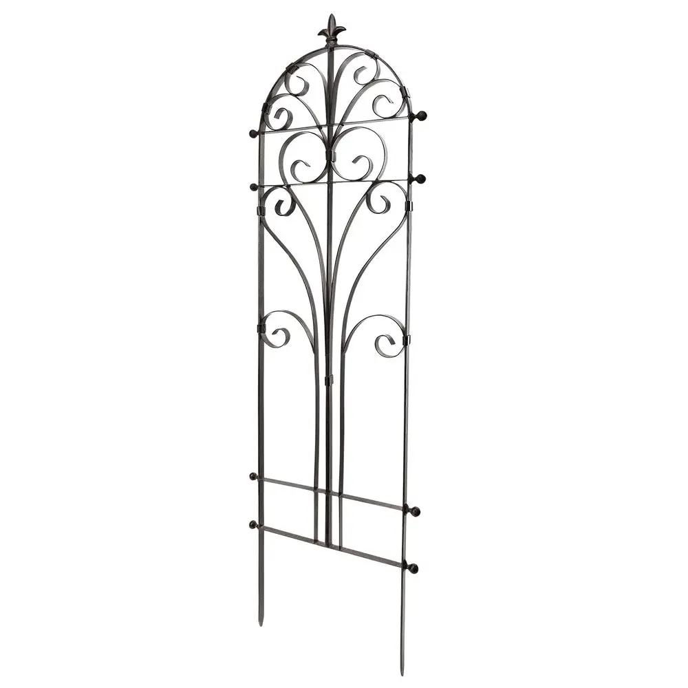 

Metal Garden Trellis 58 Installed Height 24Lb Heavy Duty Iron Climbing Trellis for Roses, Ivy amp Clematis 70 Overall with Grou