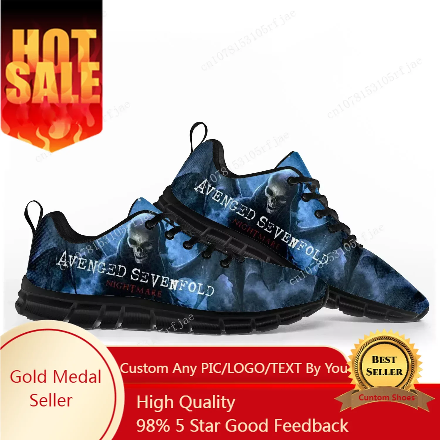 

Avenged Sevenfold A7X Sports Shoes Mens Womens Teenager Sneakers Casual Custom Couple Shoes Black