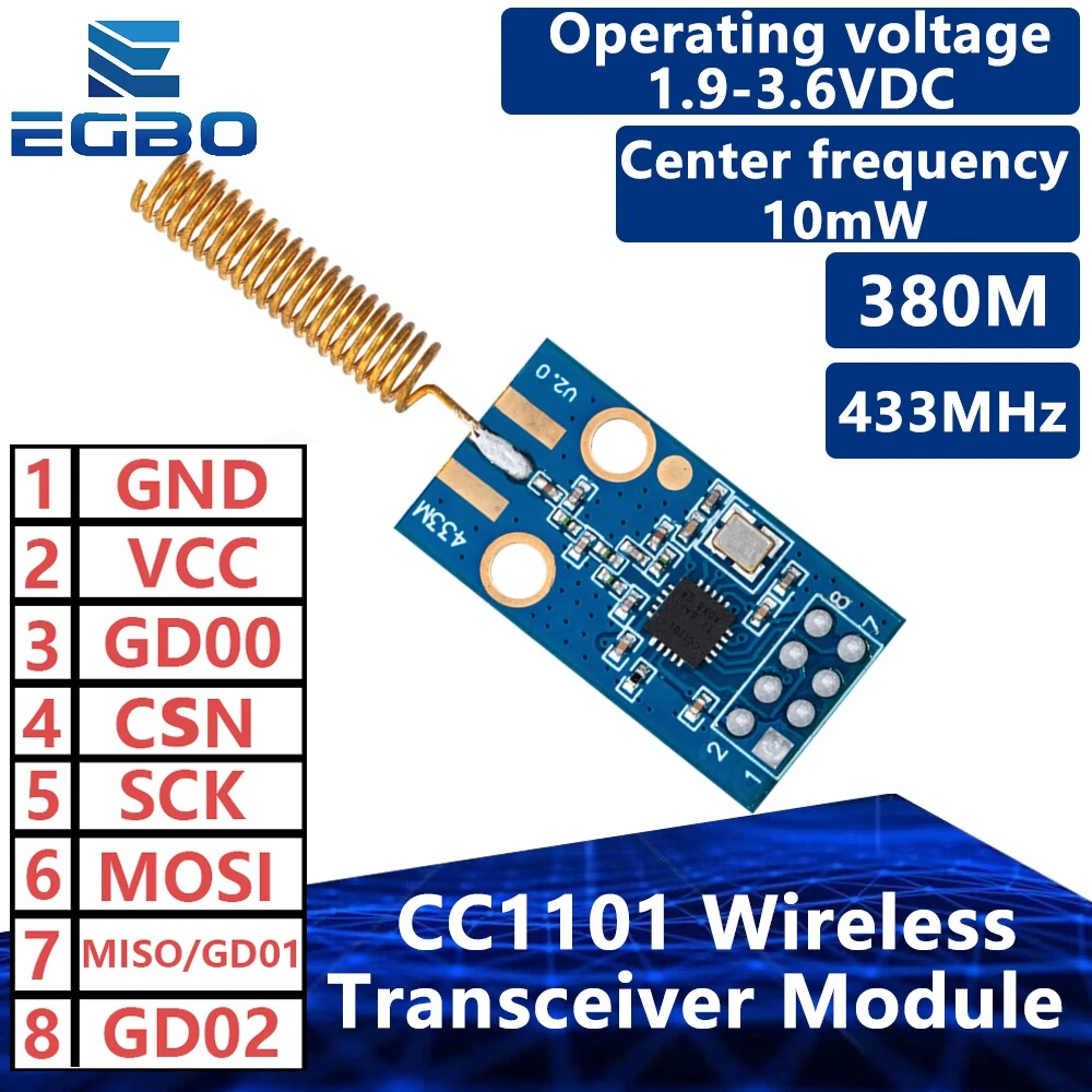 1~5PCS CC1101 Wireless Transceiver Module 433MHz 2500 NRF Distance Transmission Board OOK ASK MSK Modulation Programable Control