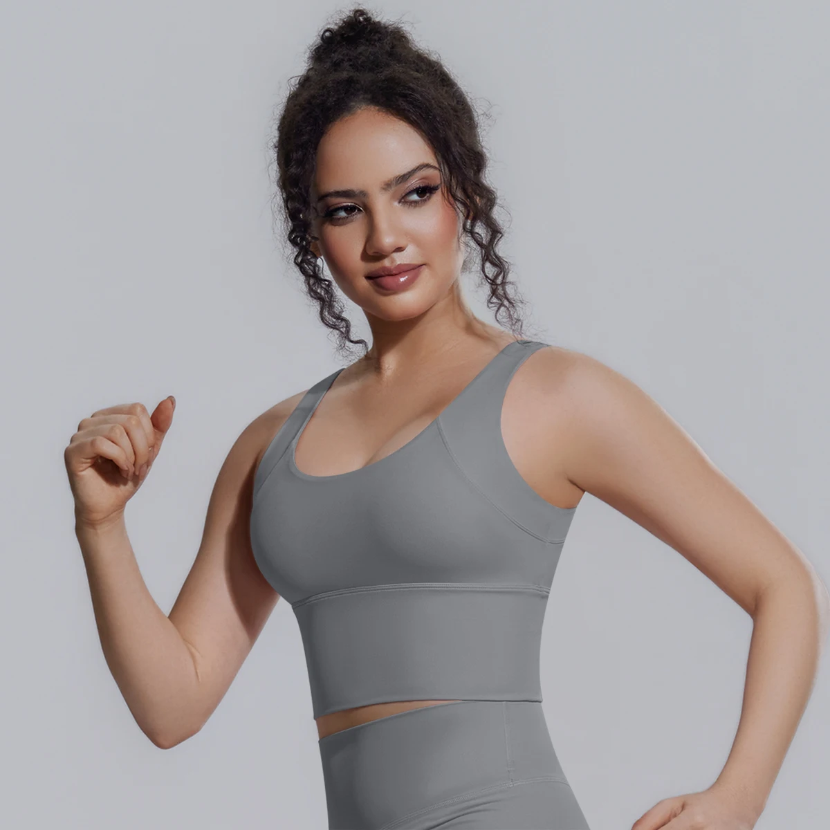 Damen Sommer Yoga-BH Unterwäsche Stoßfester Sport-BH mit schönem V-förmigem Rücken, Fitness Yoga Tank Top BH mit Brustpolster ﻿ – Detail 34