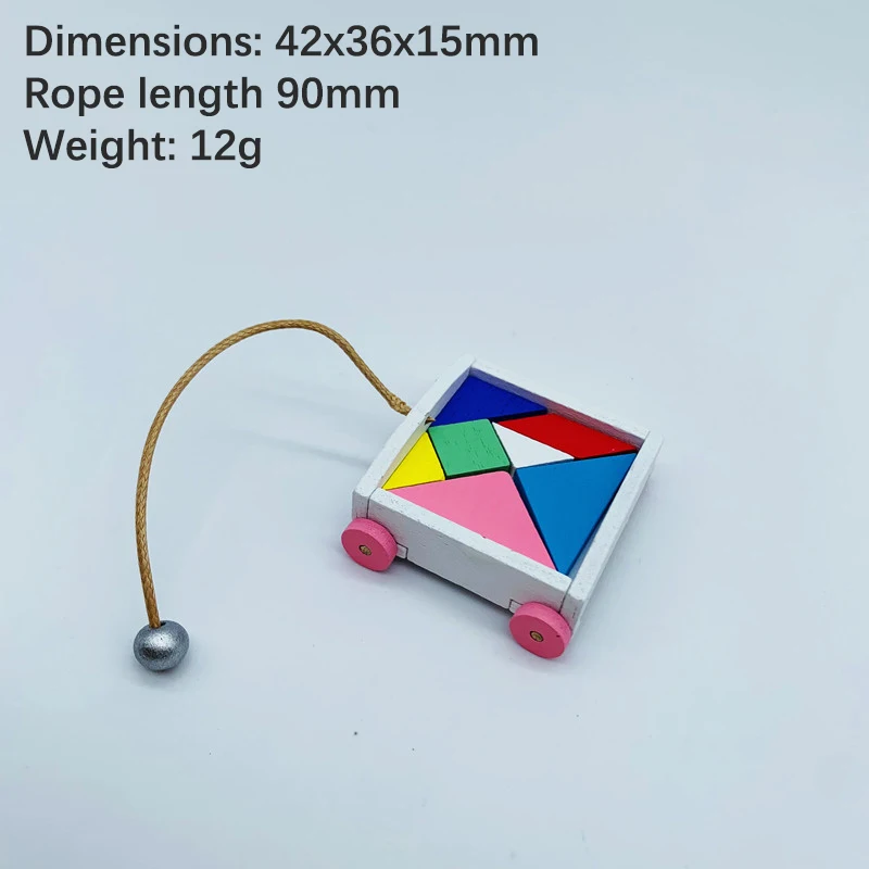 미니어처 7피스 퍼즐 귀여운 건축 탱그램 작은 정사각형 자동차 모델 장난감 인형집 장식 액세서리