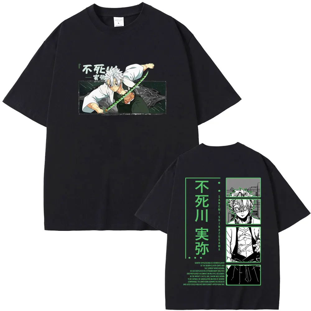 

Anime Demon Slayer Shinazugawa Sanemi Graphic T-shirt Kimetsu No Yaiba Print T Shirts Male Fashion Casual Oversized Streetwear