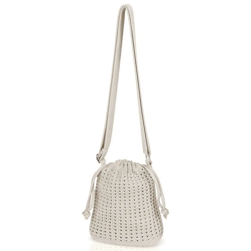 1pcs Women's Straw Crossbody Bag with Drawstring Shoulder Crossbody Bag Beach Shoulder Bag Portable Storage Bag