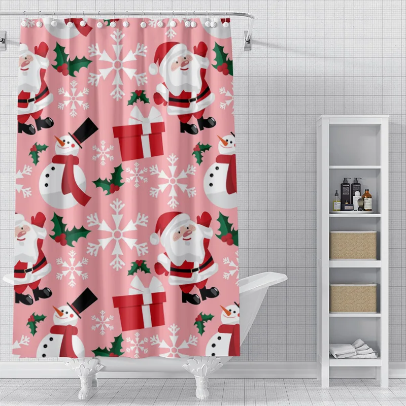 Home decoration shower curtains for bathroom waterproof curtain fabric Modern Nordic style Living Room Merry Christmas winter