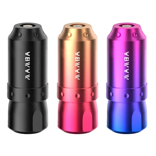 Imagen 2 del producto Pluma de tatuaje corta y fresca, máquina de tatuaje de bajo ruido con Motor personalizado de 3,5mm, maquillaje permanente, cuerpo de artista