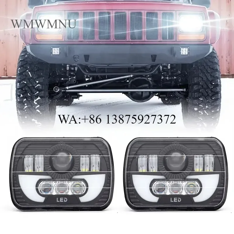 Wmwmnu 5x7 Inch LED Square Headlights With DRL High Low Beam Driving Lights For Car Accessories