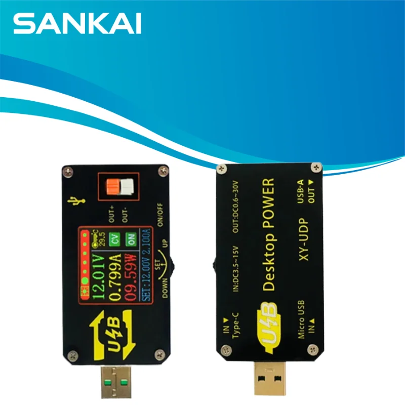 XY-UDP Digital DC Power Supply, USB to 0.6-30V 2A 15W, 5/9/12/24V for Desktop