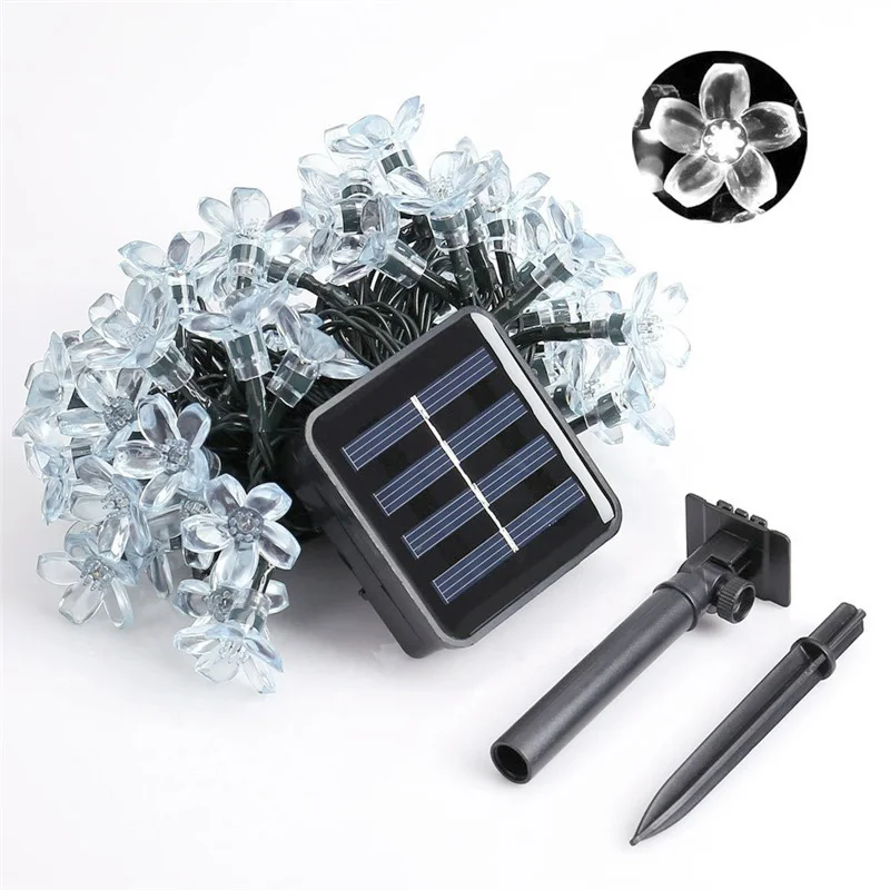 Solar String Weihnachtsbeleuchtung Outdoor LED 3 Modus Wasserdicht Blume Garten Blüte Beleuchtung Party Dekoration
