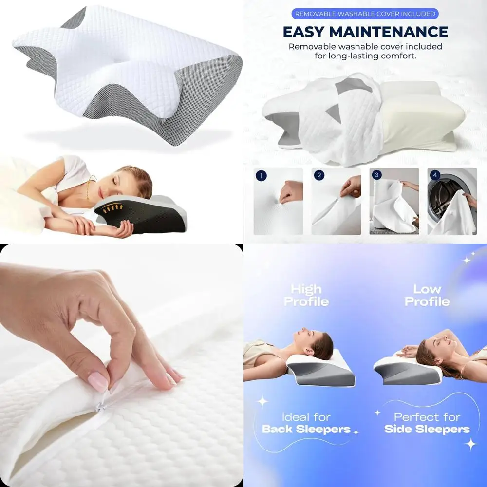 

Эргономичная подушка для поддержки шеи для боковых сна — охлаждающая ортопедическая подушка из пены с эффектом памяти