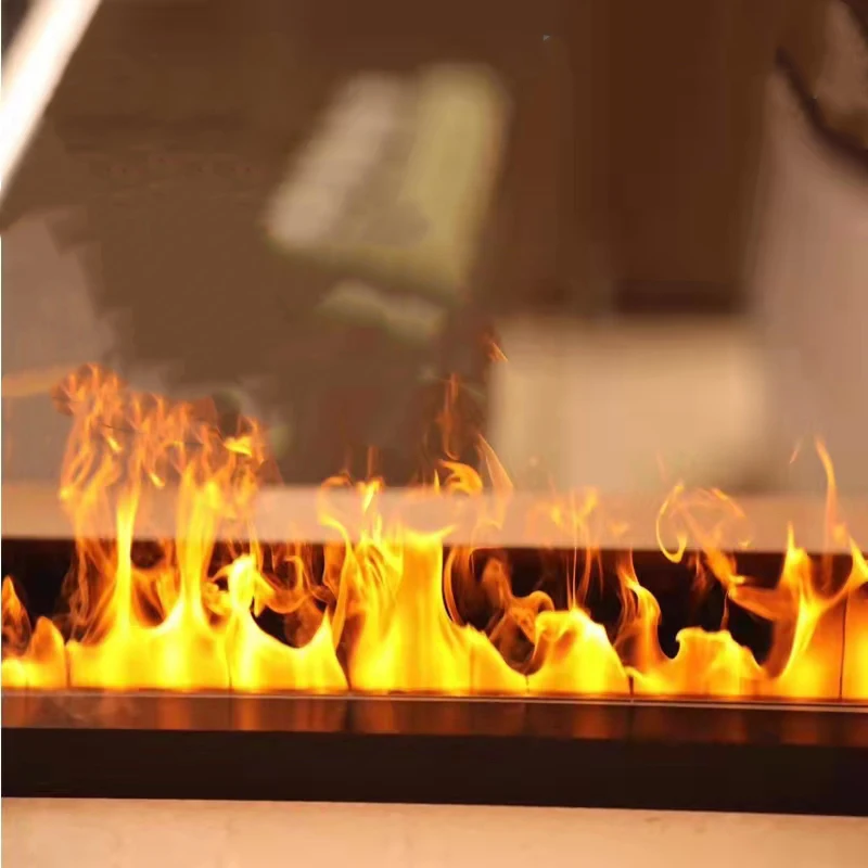 3D LED Flame Realistic Electric Fireplace Recessed 3-Sided Heater with Remote Control for Household or Hotel Use