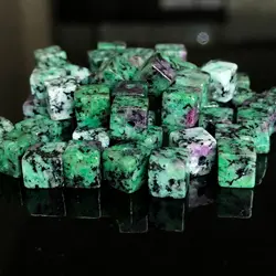 4/6/8mm Cube Square Epidote Zoisite Bead Natural Stone Ruby Loose Spacer Beads For Jewelry Making DIY Necklace Earrings Bracelet