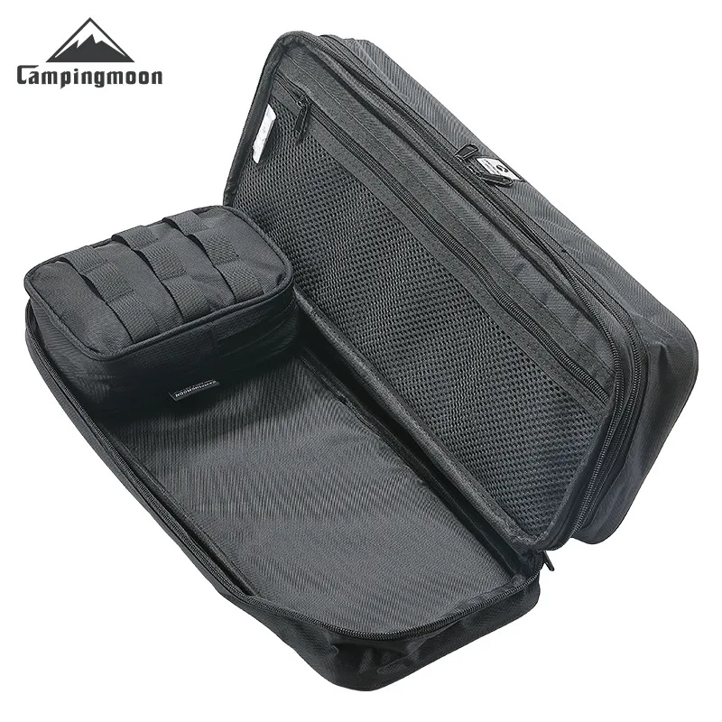 CAMPINGMOON BK-40 Black Durable Waterproof Zipper Survival canvas Outdoor Portable Camping Storage Bag For Tent Pegs view 5
