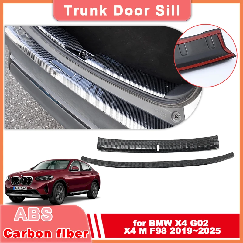 

Car Trunk Door Sill for BMW X4 G02 X4 M F98 2019~2025 ABS Carbon Fiber Threshold Guard Plate Trim Strips Sticker Part Accessorie