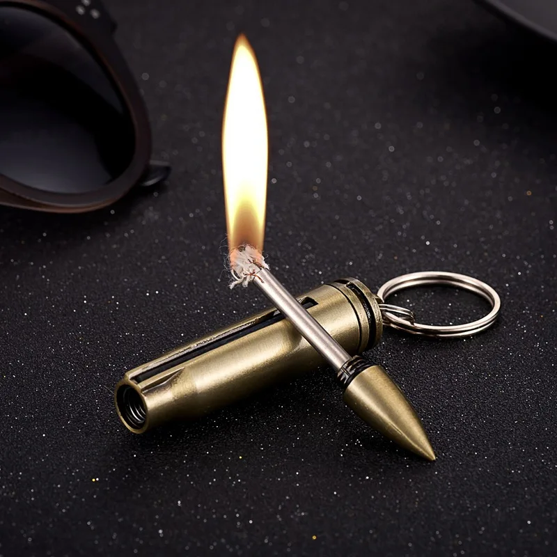 Hot Selling Metal Small Match Used 10000 Times Lighter Multifunctional Keychain Burning Cigarette Lighters & Smoking Accessories