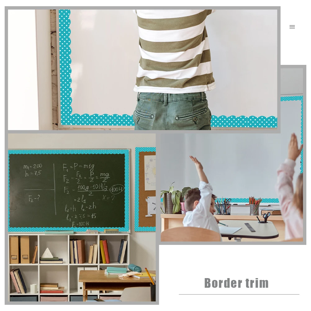 

12pcs Magnetic Whiteboard Border Trim Pvc Bulletin Board Edging For Classroom Office Blackboard Decorative Trim Removable