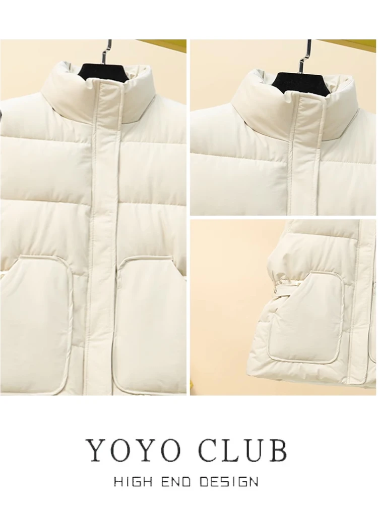 Dames donskatoenen vest groot formaat merk Bule herfst winter bovenkleding Svel tanktop ort rits Sle Veelzijdig