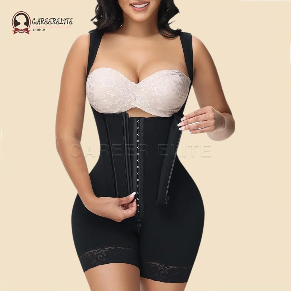 

Fajas Colombianas Body Shaper with Steel Bones Post Surgery Stage 2 Faja Lipo Tummy Control Girdles High Compression Garment