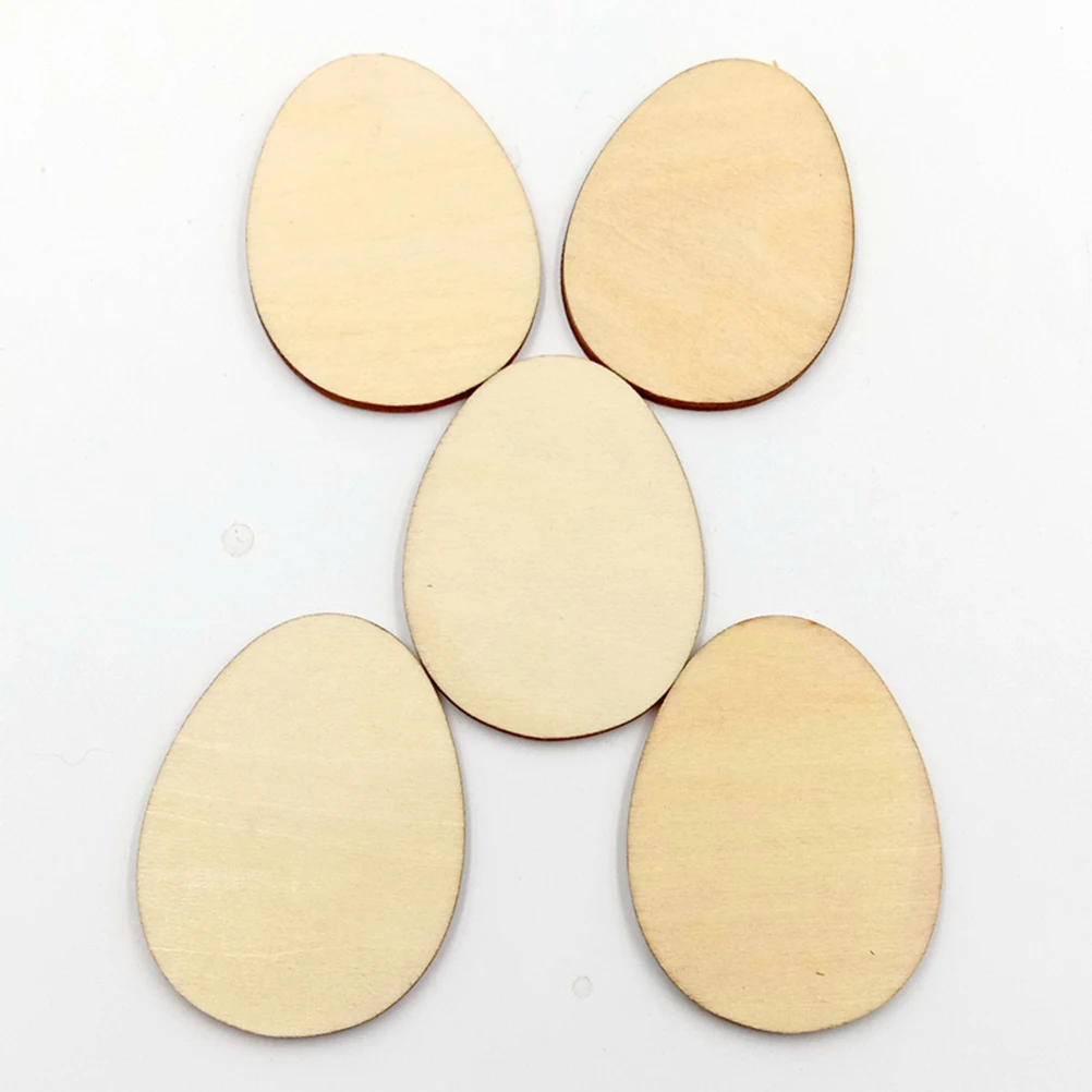 

50pcs 60Mm Unfinished Wood Crafts Egg Shape Diy Cutouts For Painting Decorating Craft Projects Wall Mounts Decorations