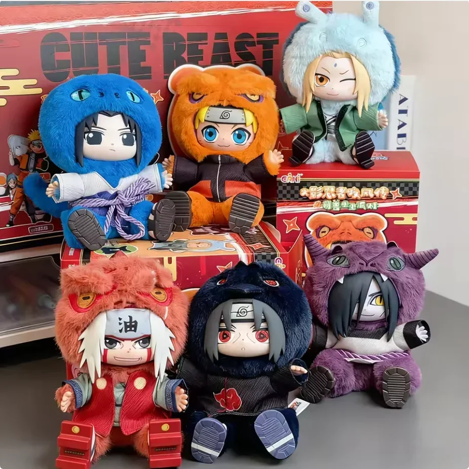 New Eaki Naruto Shippuden Have A Seat Gift For Kids Sakura Garra Plush Doll Keychain Collectible Action Figure Blind Box