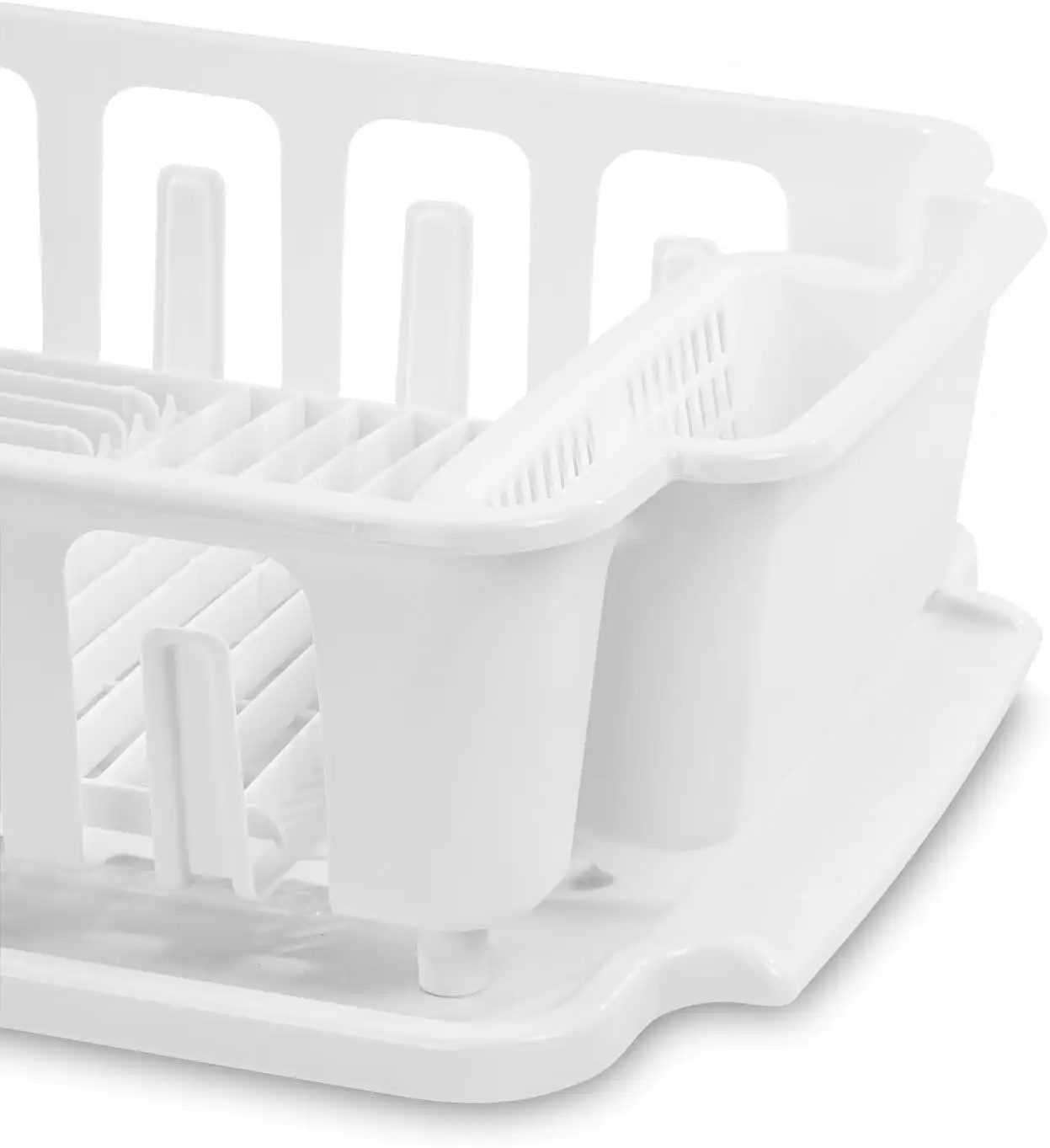 2-Piece Dish Rack Dish Drainer Set, White