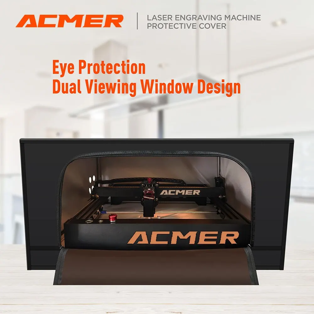 ACMER-R10 Laser Engrave Machine Enclosure Fireproof Dust-proof Smoke ExhaustEye Protection Vent CNC Large Size Protective Cover