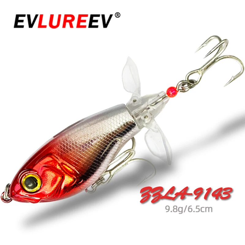 Spin Bait 6,5 cm 9,8 g Topwater Whopper Popper Angelköder Rotierender Doppelpropeller Schwanz Künstlicher Köder Schwimmende Wobbler