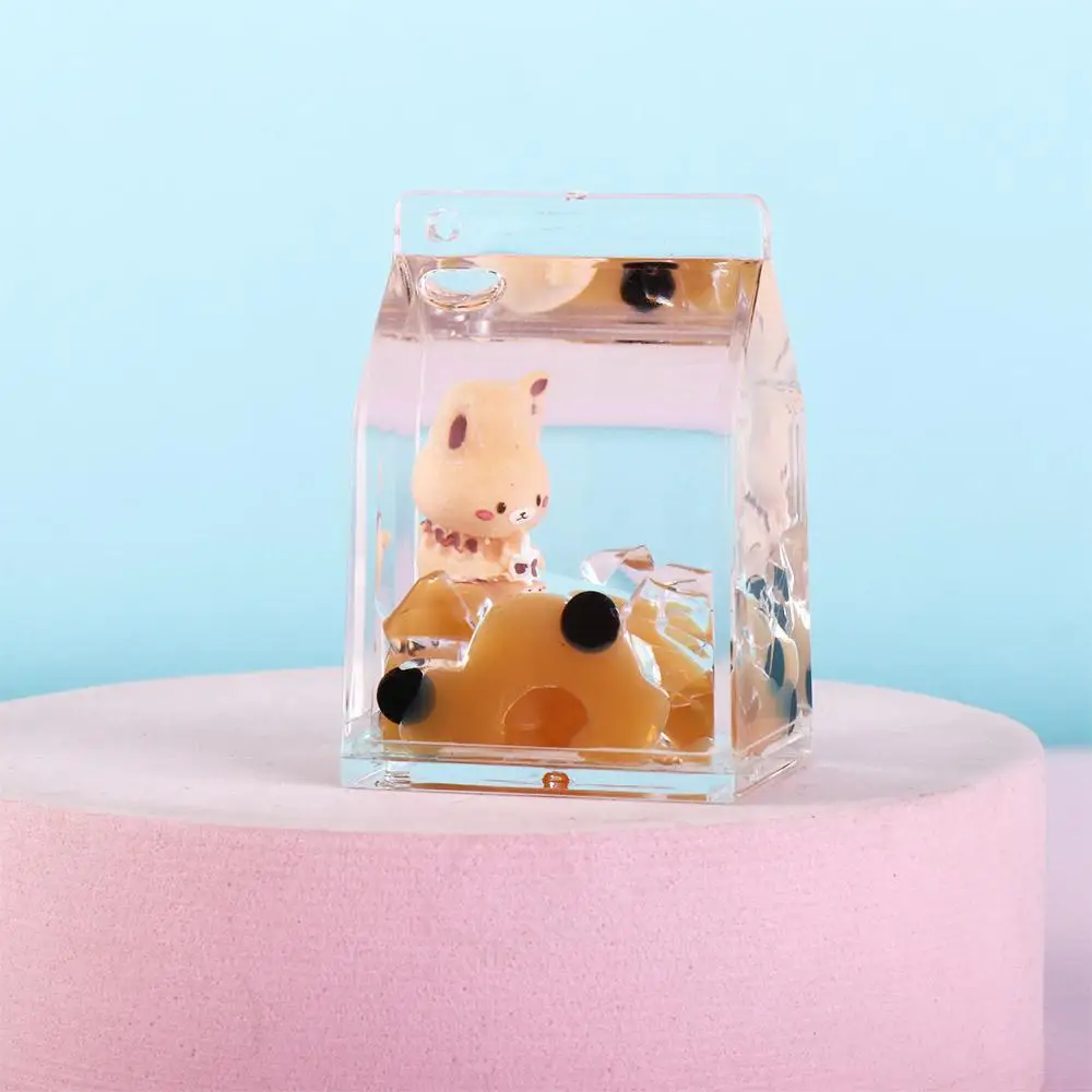 Milk Tea Cup Jewelr Accessories Bag Charms Bag Pendant Milk Tea Cup Bear Keychain Milk Tea Bottle Keyring Liquid Oil Keyring