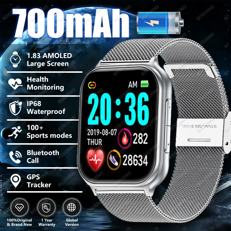 

Новые умные часы для занятий спортом на открытом воздухе, 1,83-дюймовый AMOLED HD-экран, датчик сердечного ритма, GPS-трекер, IP68, водонепроницаемые, Bluetooth, умные часы с функцией вызова, для мужчин и женщин