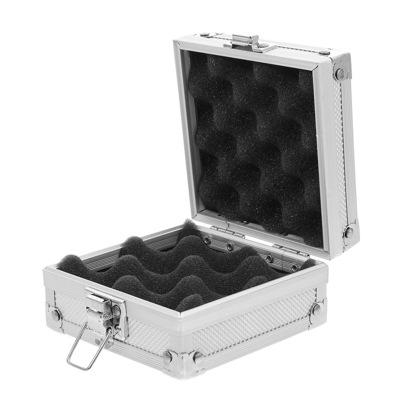 

Premium Storage Box With Sponge Protective Interior Strong Handle Secure Buckle Design Silver Color For Salon Travel Durable
