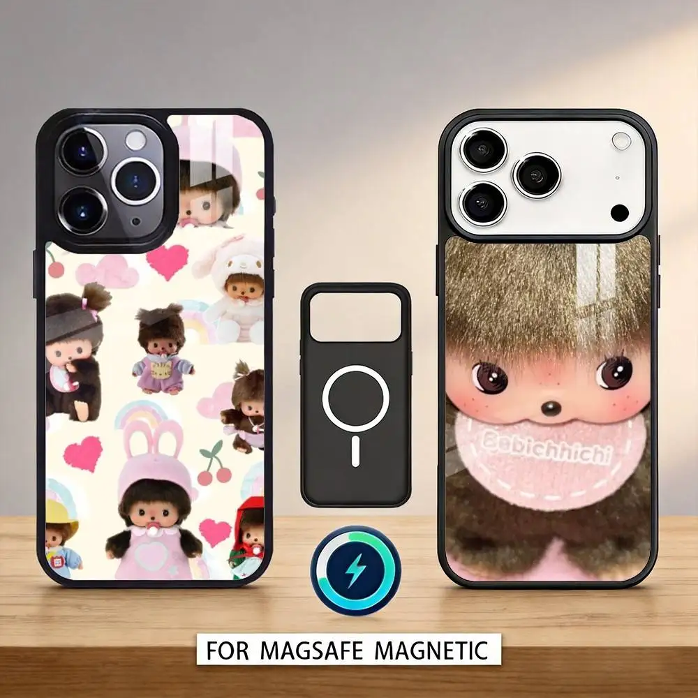 

M-Monchhichi Phone Case For iPhone 17,16,15,14,13,12,Pro,Max For Magsafe Magnetic Wireless Charging