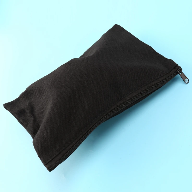 Imagem -03 - Black Canvas Zipper Pouch para Faça Você Mesmo Craft Maquiagem Bolsas Lápis Case em Branco Bolsas Artesanais Viagem Escola 10 Pcs