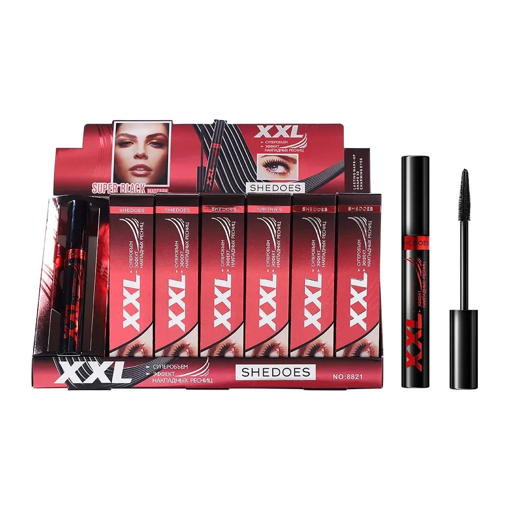 Shedoes super preto rímel encaracolado denso grosso alongar cílios à prova dwaterproof água hidratante duradouro sem desbotamento natural magro rímel