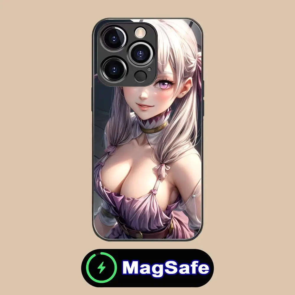 Black Clover Noelle Silva Phone Case for iPhone 16 15 14 13 12 11 Pro Max Plus Mini MagSafe Glass Colour Protective Luxury Cover