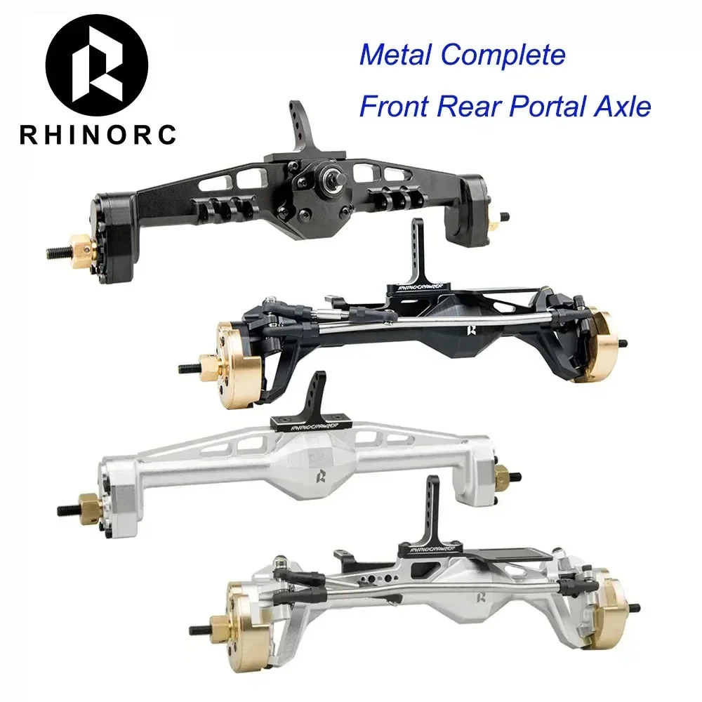 

Rhino Metal Complete Front Rear Axle Portal Axle Set for 1/10 RC Crawler Car Axial SCX10 I SCX10 II Redcat GEN8