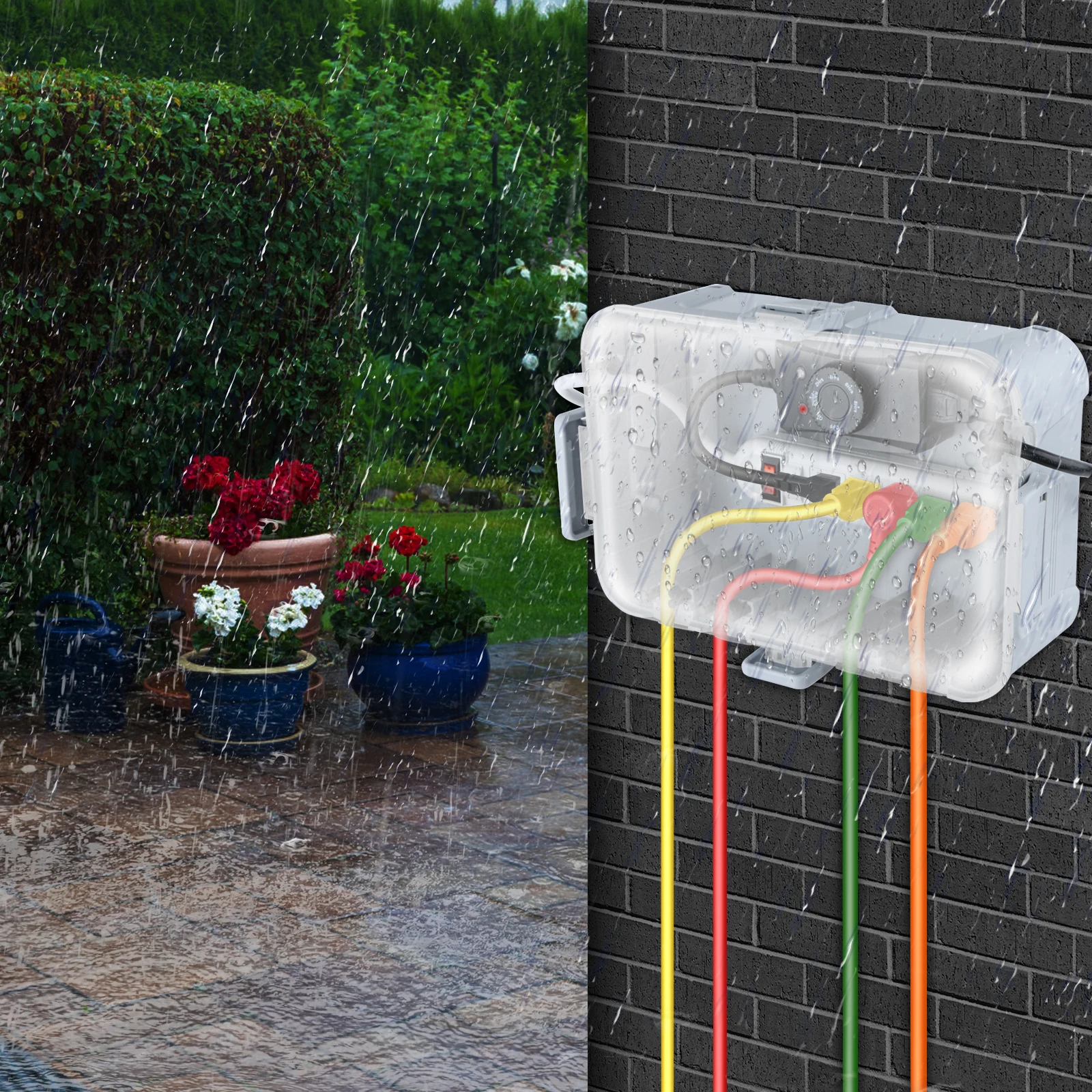 

Large Outdoor Electrical Box with Transparent Lid IP54 Waterproof Box with Clear Cover for Photocell Light Sensor Timer Outlet