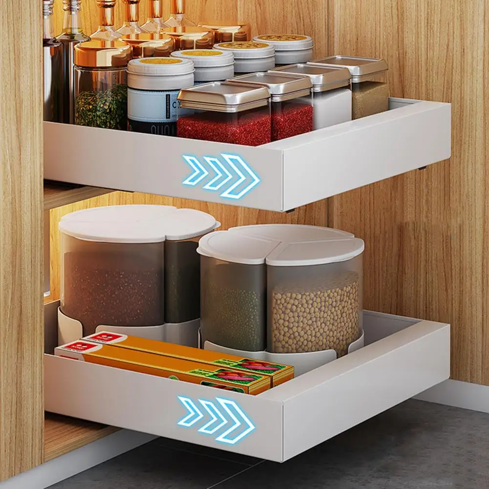 Pantry Organizer Kitchen Drawer Heavy Duty Storage Drawer Organizer with Self-adhesive Stripe for Seasoning Spice Caddy Small