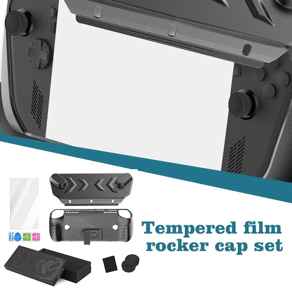 Shockproof Handheld TPU Full Protetcive Case For ASUS ROG ALLY X Game Console With Bracket Shockproof Drop-proof Film Keycap Cap