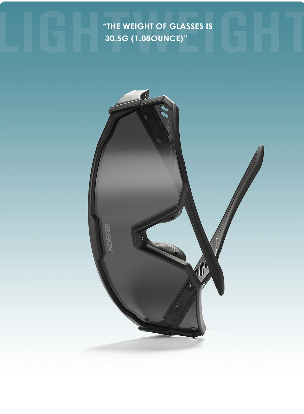 Kdeam High-End-Sports onnen brille polarisierte Herren-Fahrrad brille abnehmbarer Tr90-Rahmen und Nasen pads leicht auszu tauschen – Detail 13