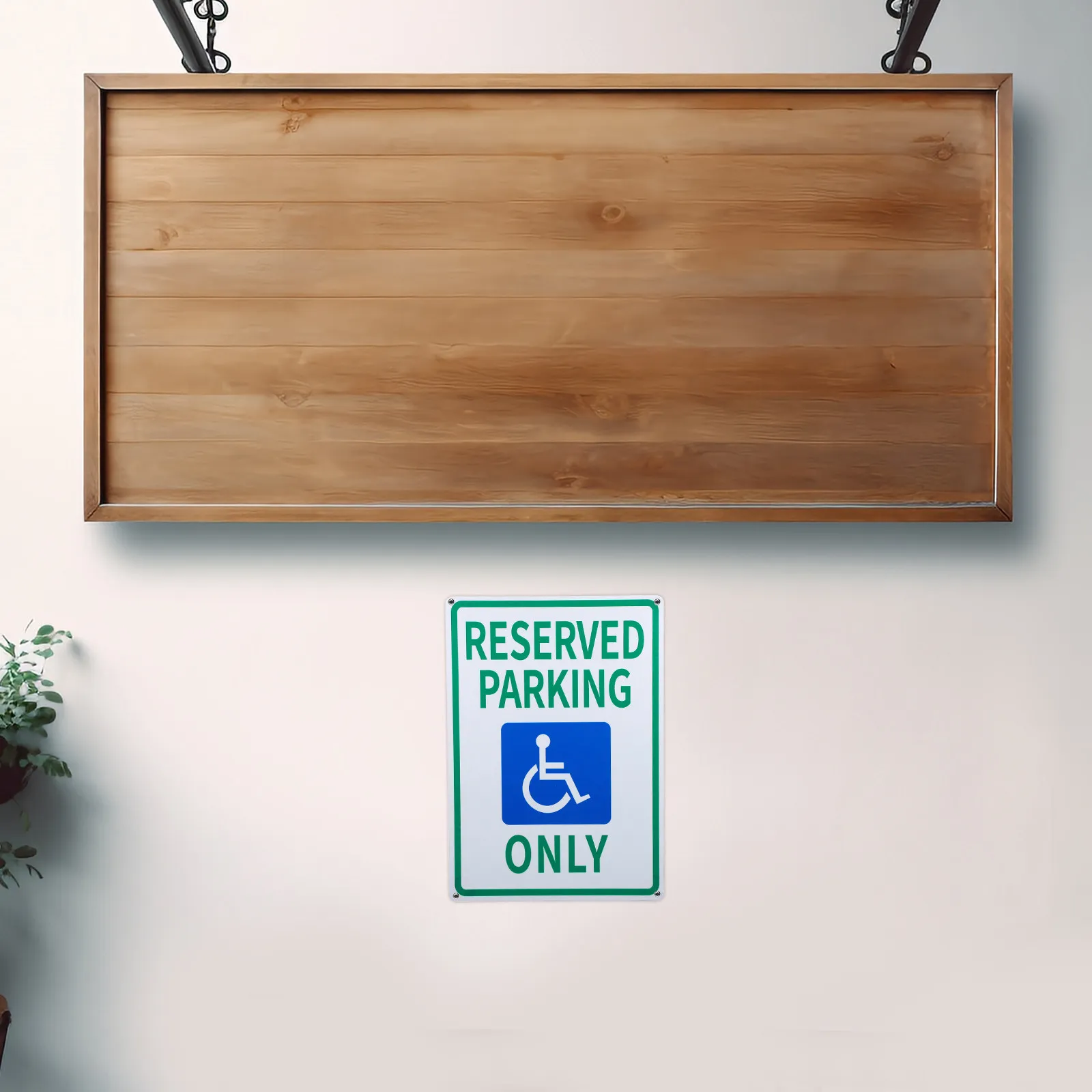 

10x14in Handicap Parking Sign Reflective Metal Wheelchair Symbol for Outdoor Disabled Vehicle Use High Visibility Accessible