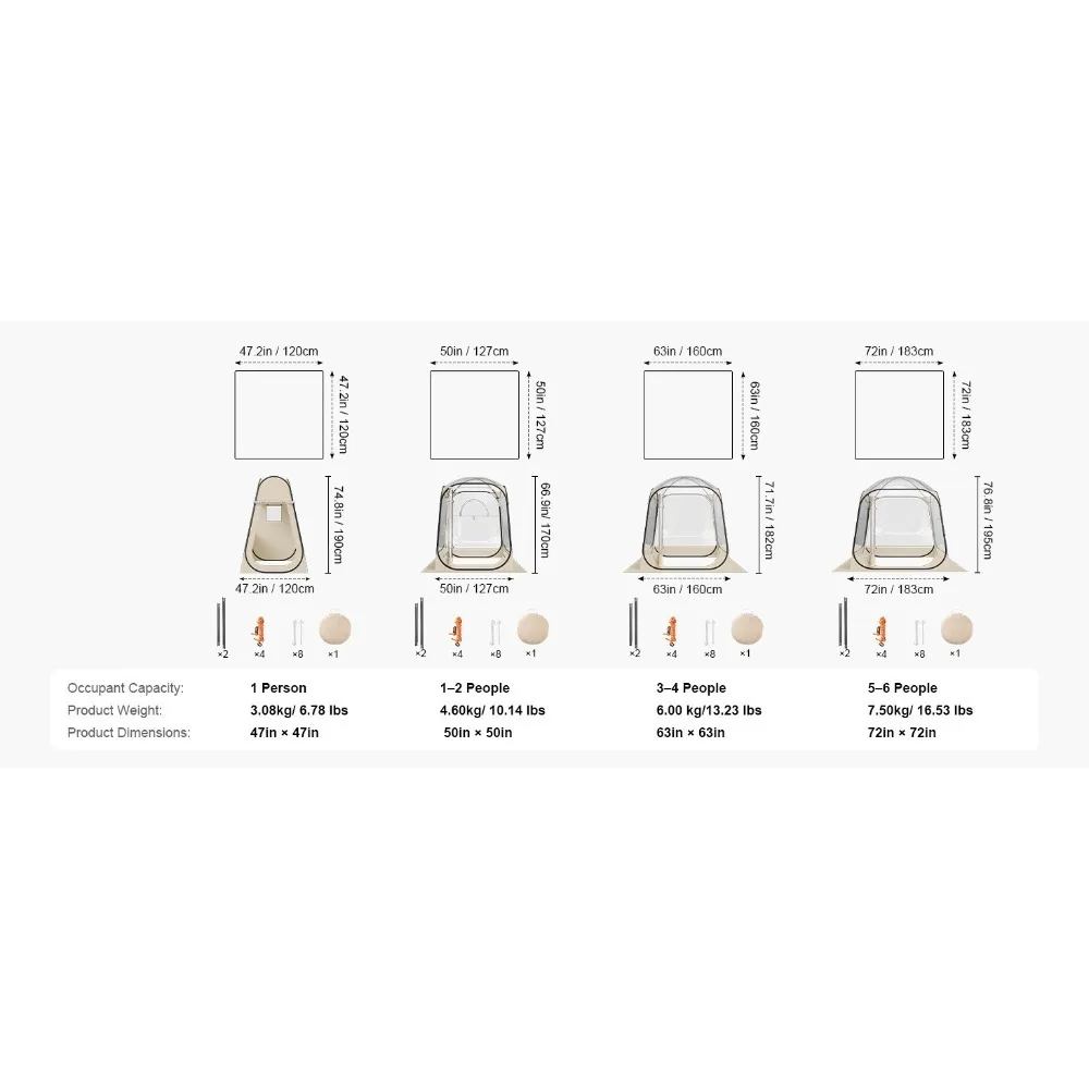 خيمة فقاعات رياضية منبثقة 47x47 50x50 63x63 72x72 في مقاومة للطقس الواضح #3