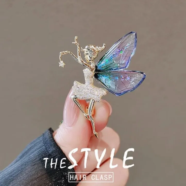 Disney Cartoon Peter Pan Tinker Bell Faery Elf Butterfly Dragonfly Acrylic Brooches for Women Girls Birthday Party Daily Jewelry