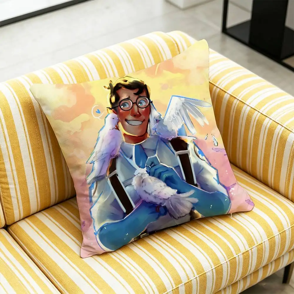 For Team Fortress 2 TF2 Medic Throw Pillow Case 45cm 60cm 40cm Decoration Bed Custom Square Pillowcase Pad Cover