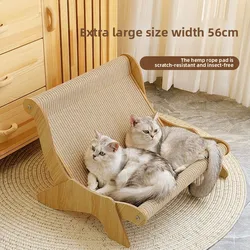Wooden  Scratcher Board Adjustable  Recliner Sisal  Sleeping Bed Nest Beach Comfort Kitten Sofa Accessories