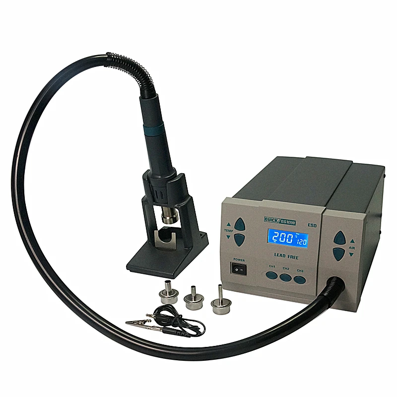 Original QUICK 861DW Heat Gun Lead Free Hot Air Soldering Station 1KW 220/110V  Microcomputer Temperature Rework Station+7nozzle