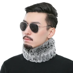 유럽 추운 겨울 진짜 렉스 토끼 모피 Headbads 모피 Neckwarmer 남성과 여성 모피 반지