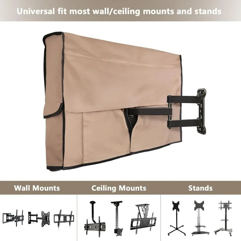 Waterproof outdoor TV cover Light khaki for 28-32 inch outdoor flat screen TV dust cover.