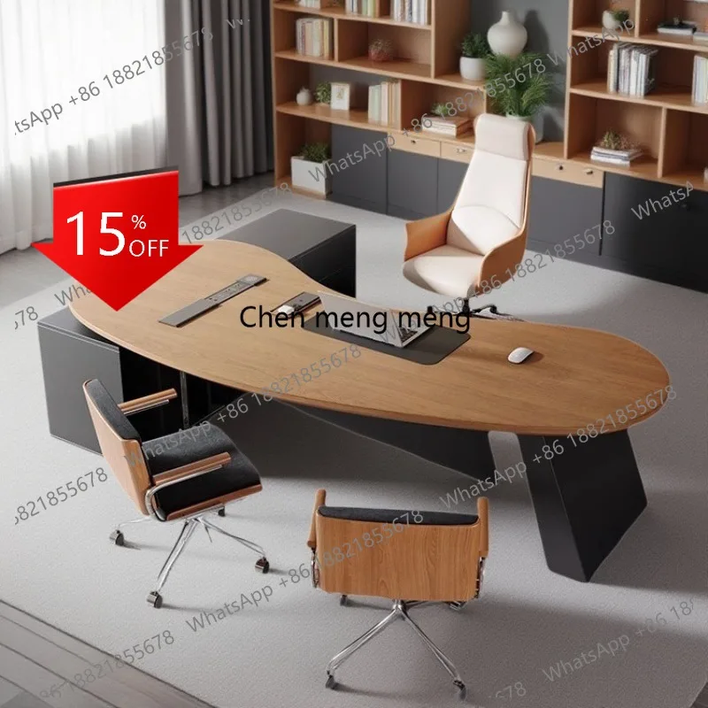 

A139 Wooden Study Office Desk Modern Computer Gaming Standing Long Executive Office Desk Luxury Escritorio Oficina Home Products