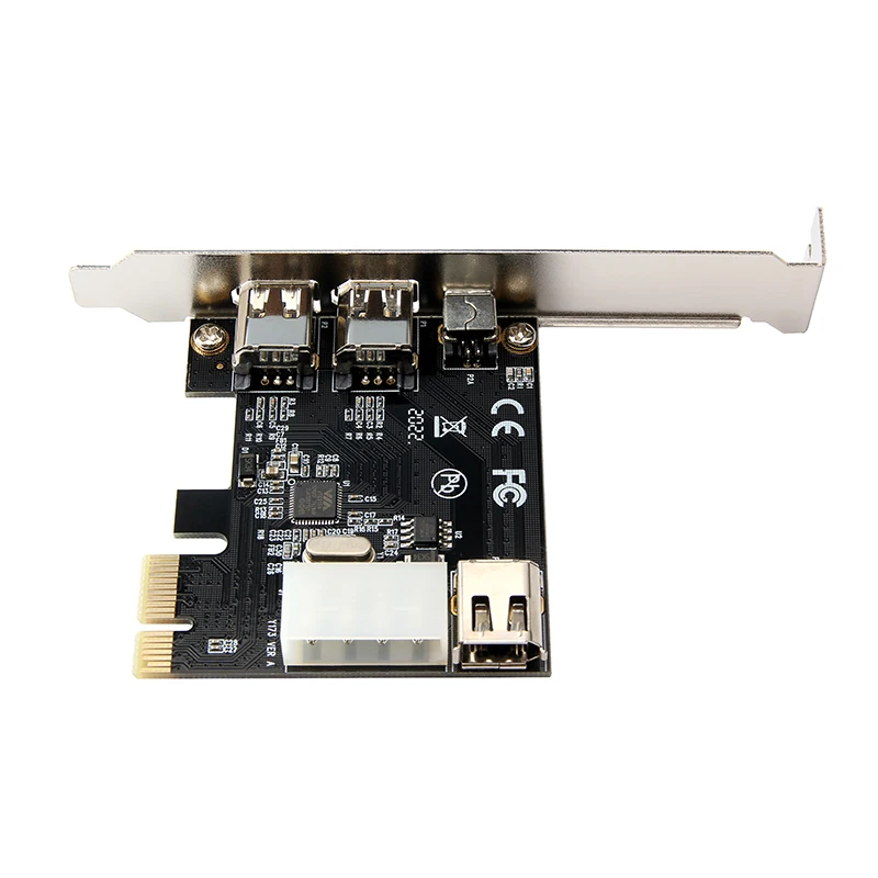 1 Set PCI-e 1X IEEE 1394A 4 Port(3 + 1) فايرواير بطاقة محول 1394 A PCIe مع 6 دبوس إلى 4 دبوس IEEE 1394 كابل لسطح المكتب #4