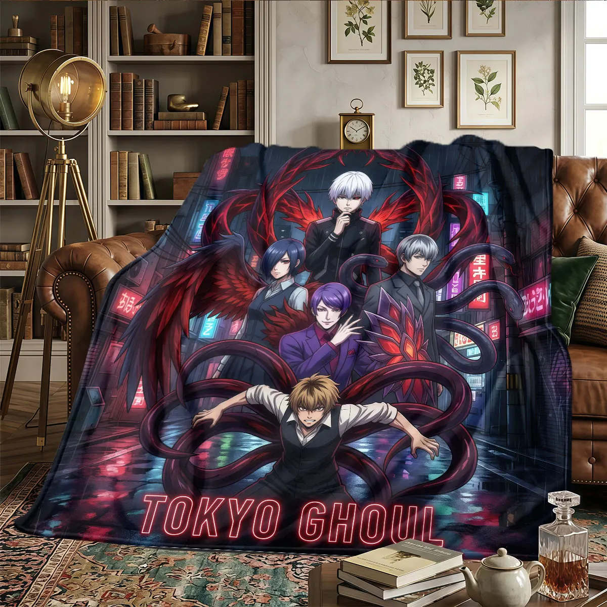Tokyo Ghoul Patterns Home Blanket High quality All Seasons for Bedrooms Naps Naps Warmth and Comfort Holiday Present -HE97